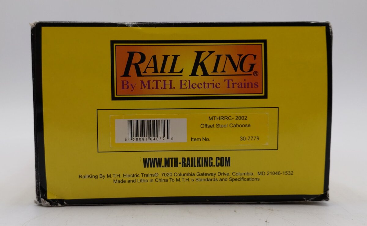 MTH 30-7779 O Gauge MTHRRC-2002 Offset Steel Caboose LN/Box