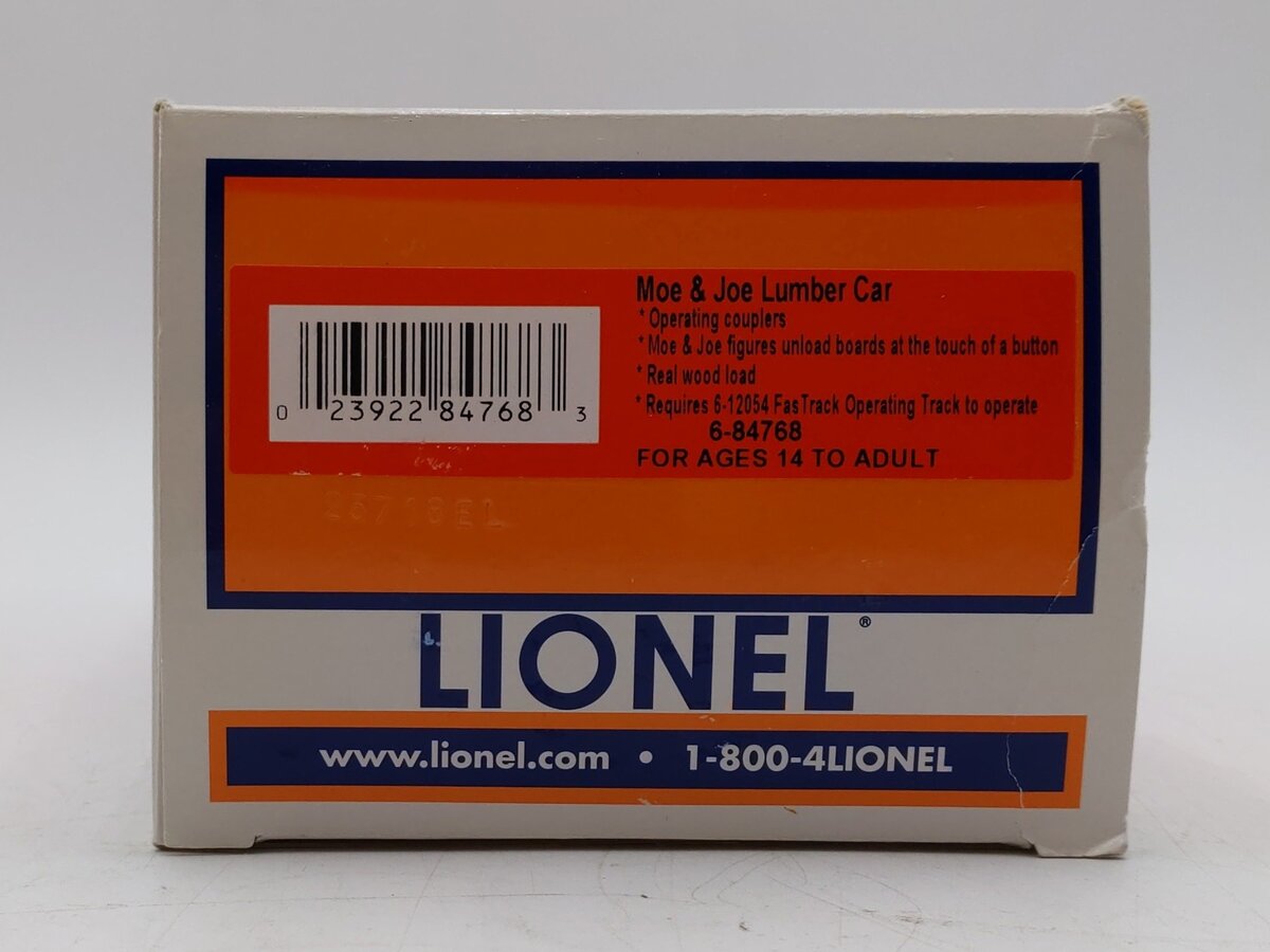 Lionel 6-84768 O Moe & Joe Lumber Flatcar LN/Box