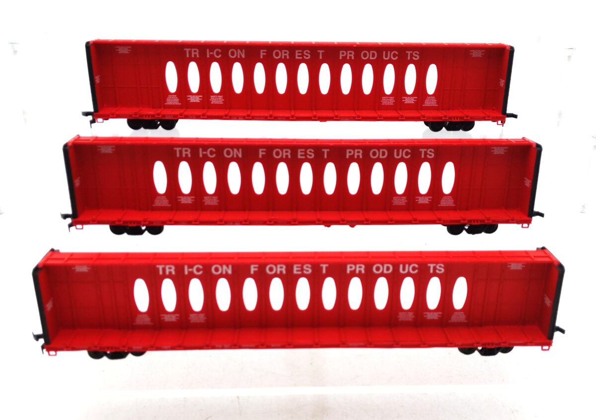 Walthers 932-34115 HO Tri-Con Forest Products 72' Centerbeam Flatcars (Set of 3) LN/Box