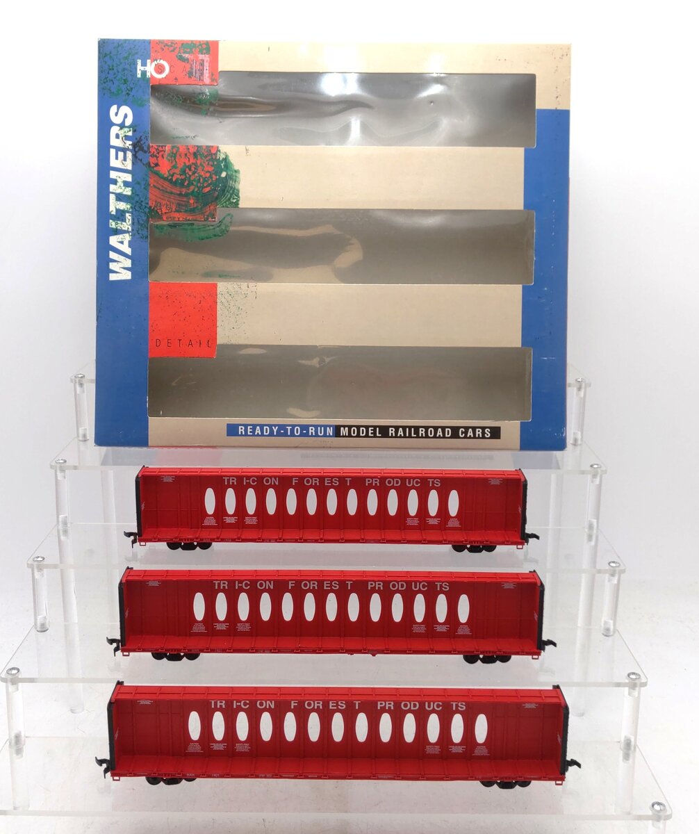 Walthers 932-34115 HO Tri-Con Forest Products 72' Centerbeam Flatcars (Set of 3) LN/Box
