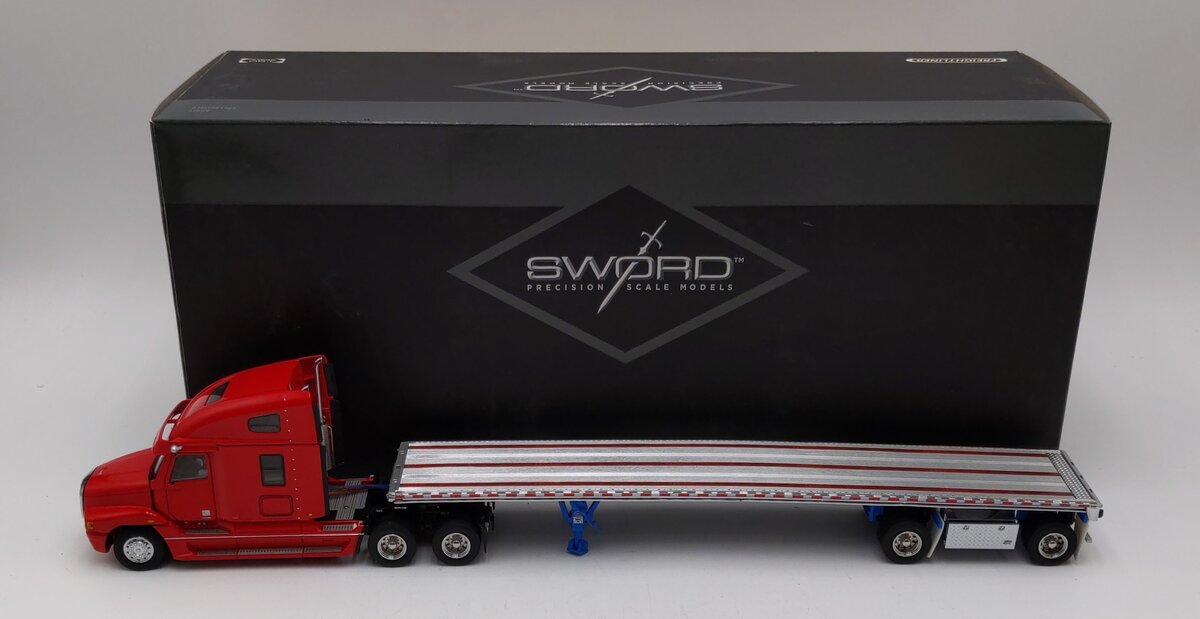 Sword Models 1:50 SW2062-R Gray Freightliner Century Class S/T W/ East Flatbed LN/Box