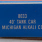 Model Power 8033 HO Scale Michigan Alkali Co. 40' Tank Car EX/Box
