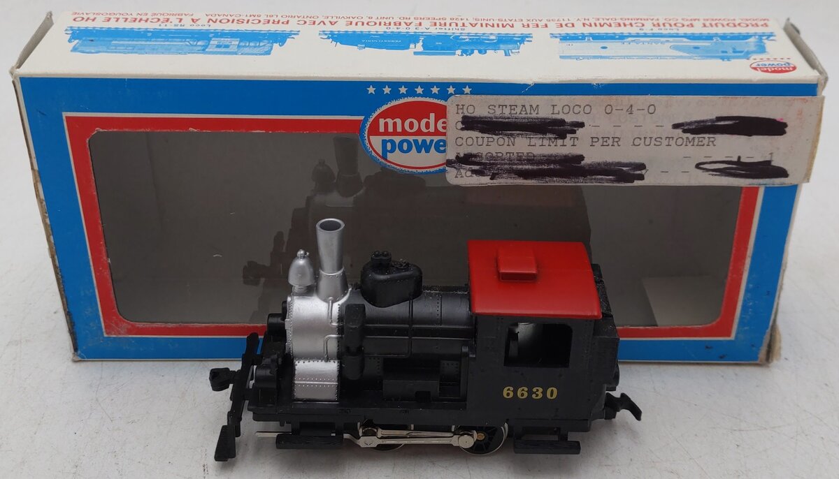 Model Power 6630 HO Scale Old Time 0-4-0 Steam Locomotive #6630 EX/Box