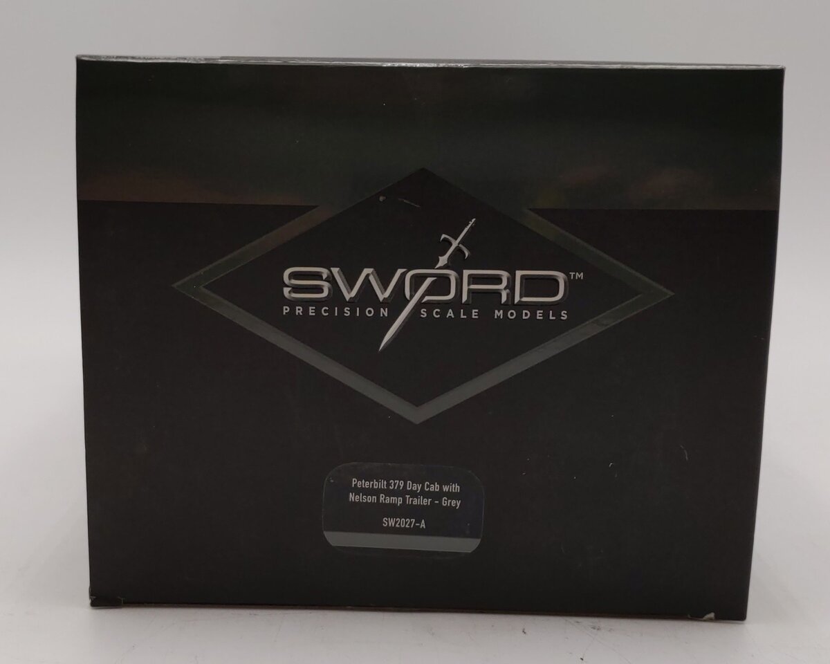 Sword Models SW2027-A Grey 379 Peterbilt Tractor with Nelson Ramp Trailer LN/Box