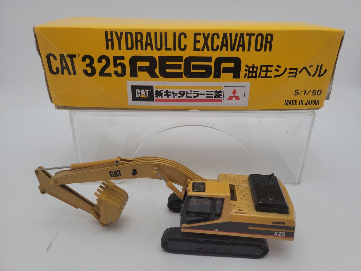 Caterpillar 325 1:50 Scale REGA CAT Mitsubishi Hydraulic Excavator Diecast EX/Box