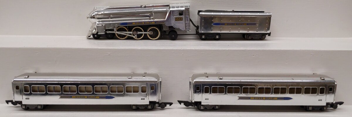 American Flyer 5306T S Vintage Silver Bullet Passenger Set VG/Box