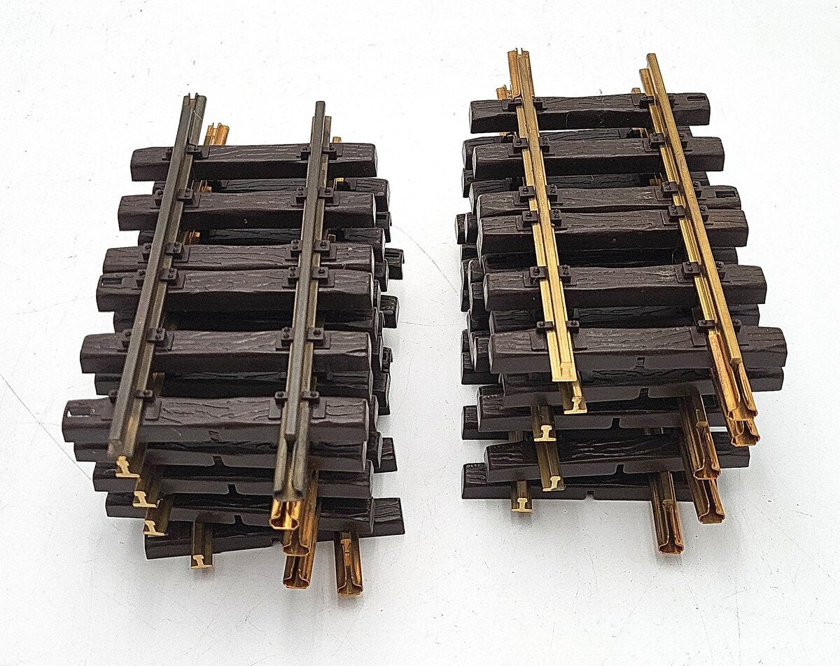 LGB 10150 G Scale 6" Brass 1/2 Straight Track Sections (10) VG/Box