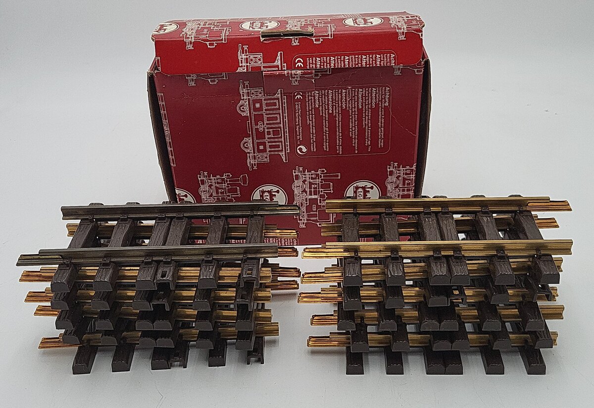 LGB 10150 G Scale 6" Brass 1/2 Straight Track Sections (10) VG/Box