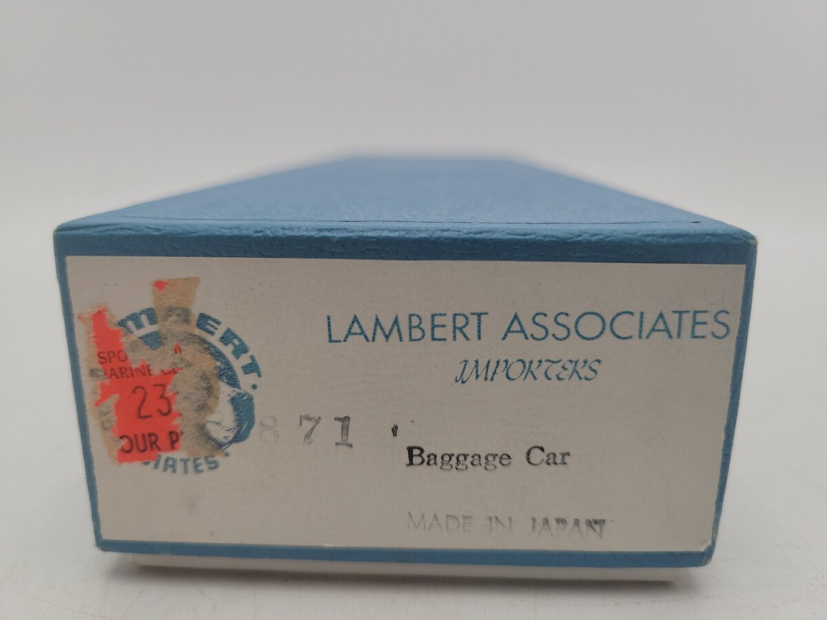 Lambert 871 HO Scale Nickel-Plated Brass Santa Fe Baggage Car VG/Box