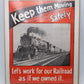 Vintage "Keep Them Moving Safely" No. 225 A.O.R.R Safety Poster (1942) VG