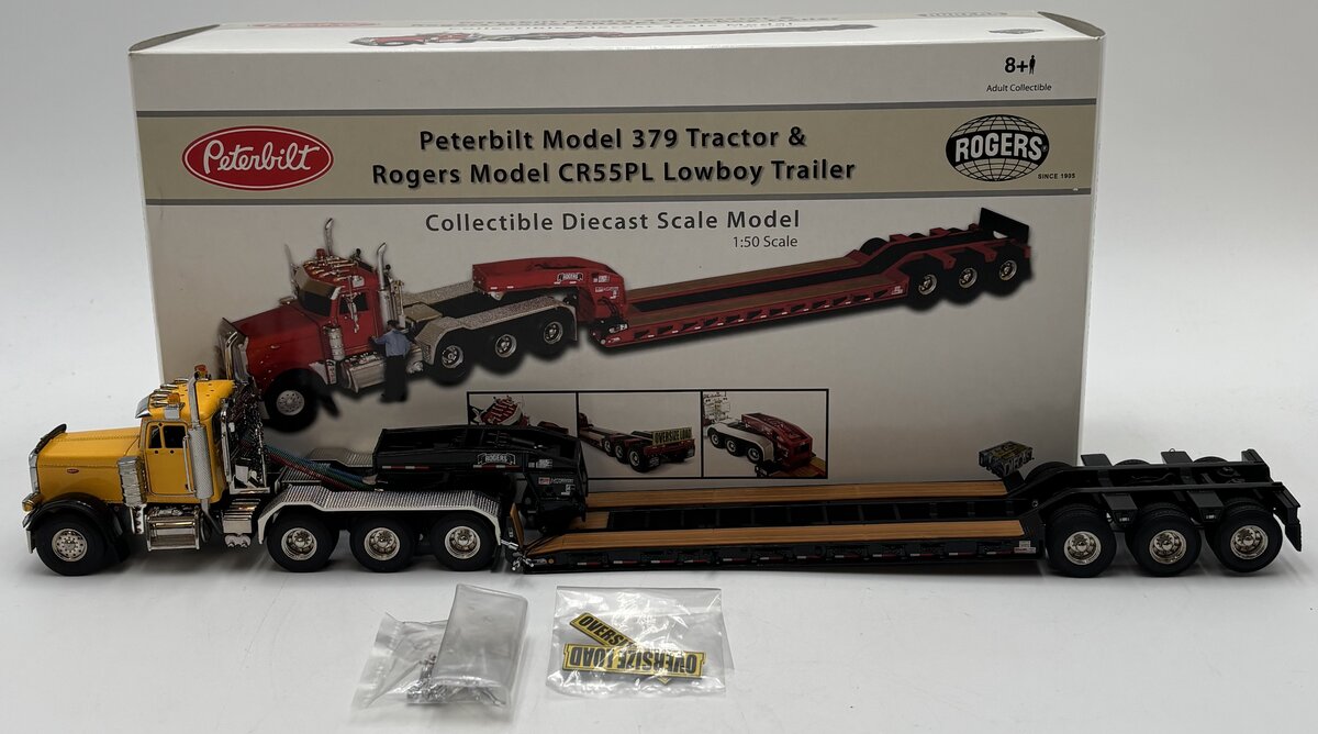 TWH Collectibles TWH010 1:50 Peterbilt 379 Tractor/Rogers CR55PL Lowboy Trailer LN/Box
