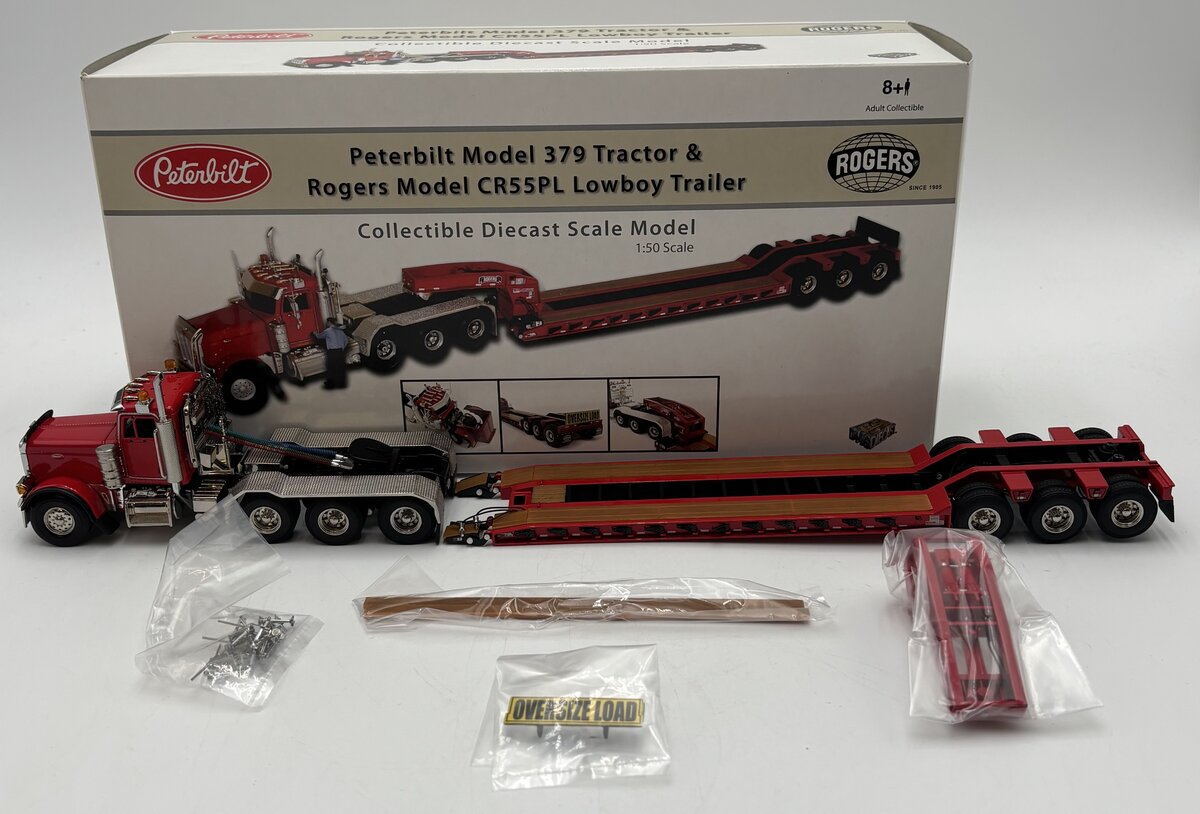 TWH Collectibles TWH010 1:50 Peterbilt 379 Tractor/Rogers CR55PL Lowboy Trailer LN/Box
