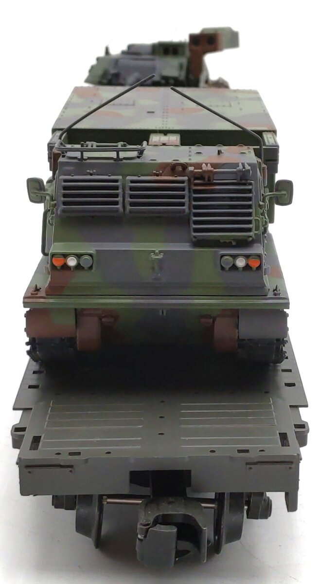 Weaver U2519LD O US Army 50' Flatcar #38482 w/Vehicles - 3 Rail LN