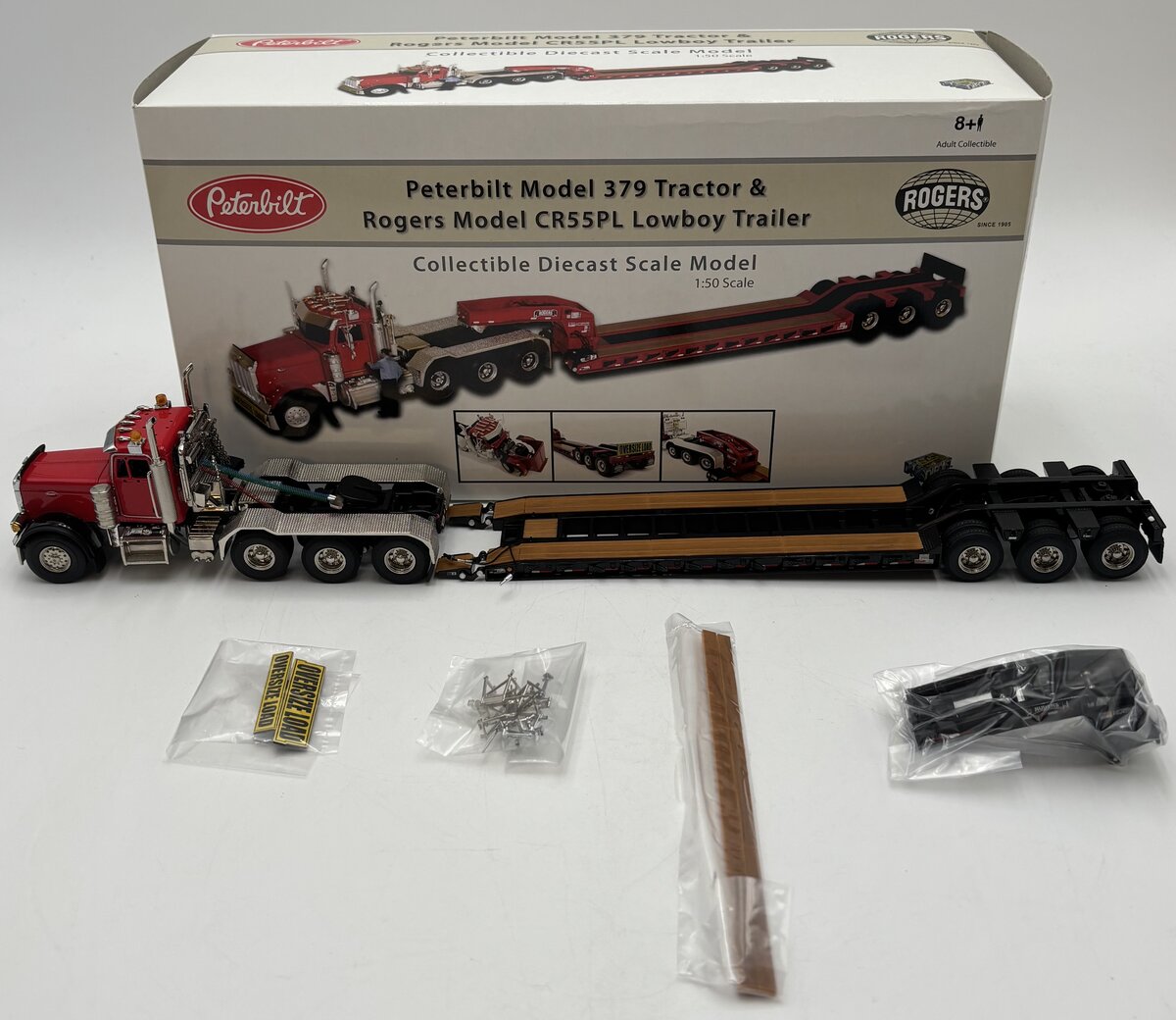 TWH Collectibles TWH010 1:50 Peterbilt 379 Tractor/Rogers CR55PL Lowboy Trailer LN/Box