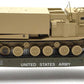 MTH 30-76845 O Desert Scheme Flat Car with M270 Rocket Launcher EX