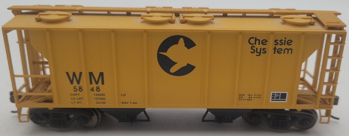Atlas 1803-1 HO Chessie/WM PS-2 2-Bay Covered Hopper #5825 EX/Box