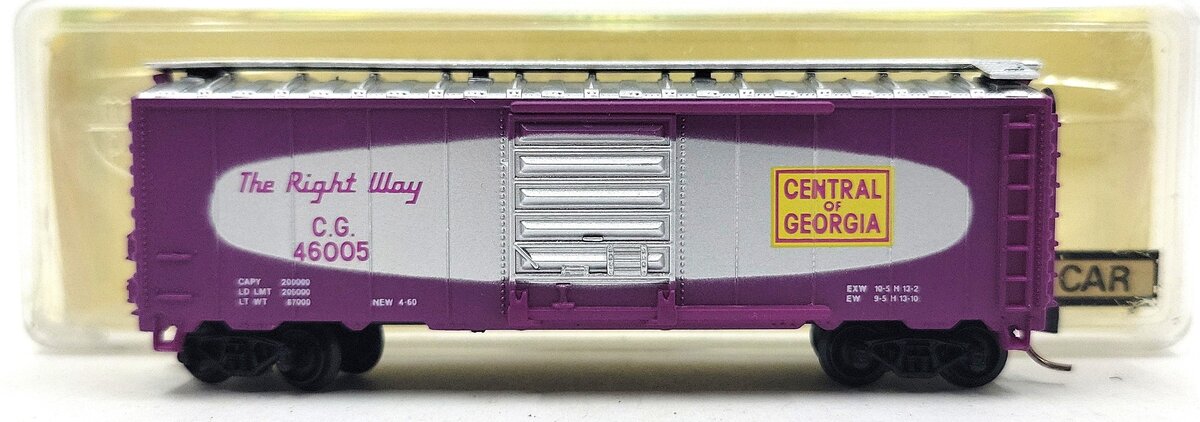 Model Power 3703 N Scale 40' Central of Georgia Boxcar #46005 LN/Box