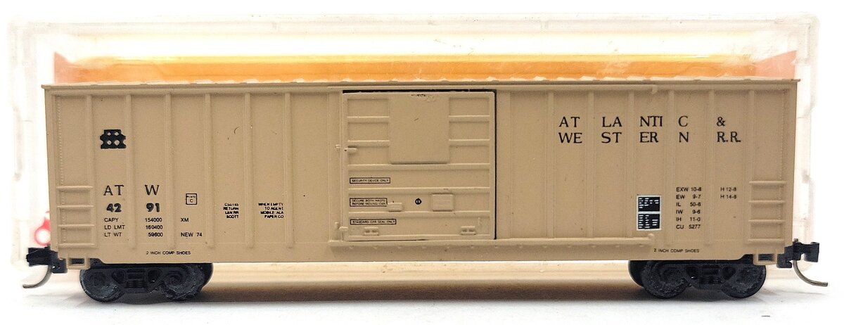 Roundhouse 8836 N Scale Atlantic & Western 50' Berwick Boxcar #4291 EX/Box