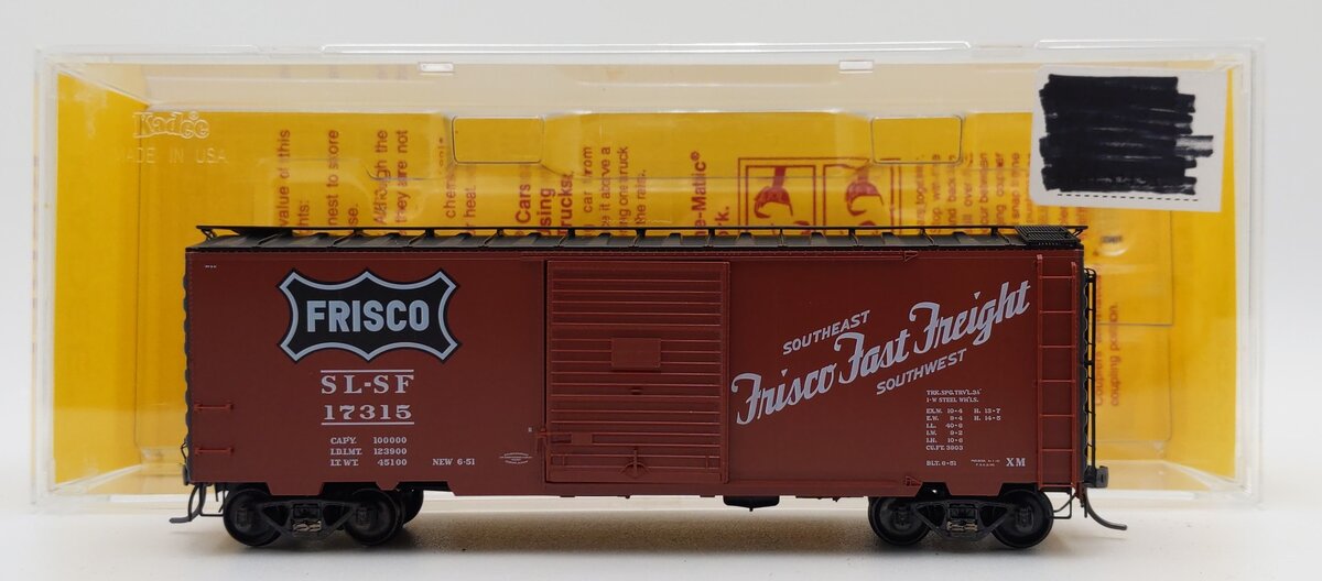 Kadee 5110 HO Scale Frisco 40' Boxcar w/ Single 8' Youngstown #17315 EX/Box