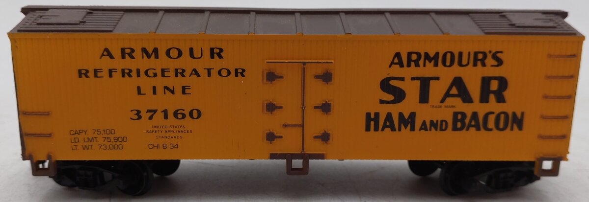 Life Like 8505 HO Scale Armour Refrigerator Line Reefer Car #37160 EX/Box