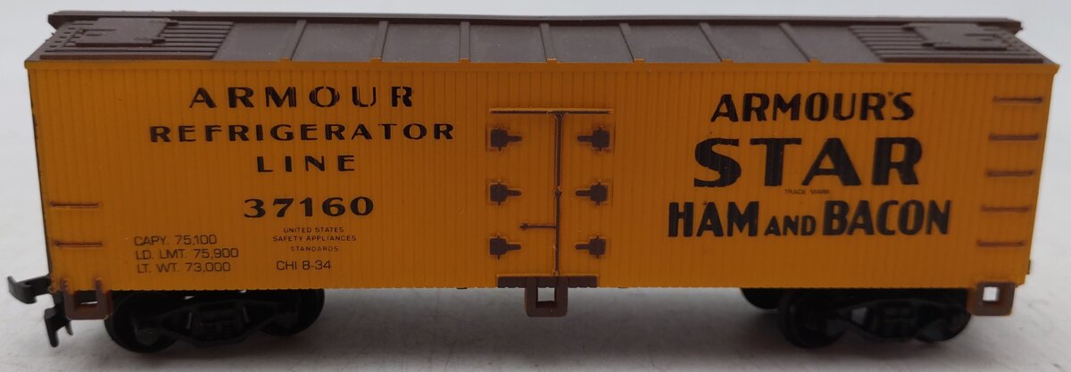 Life Like 8505 HO Scale Armour Refrigerator Line Reefer Car #37160 EX/Box