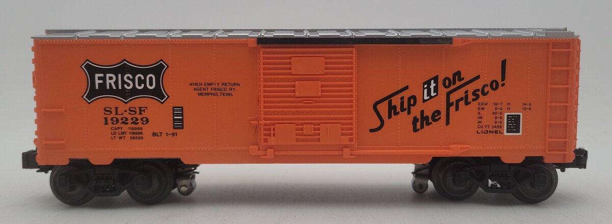 Lionel 6-19229 O Gauge Frisco Boxcar with Diesel Railsounds EX/Box