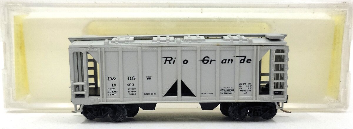 Loco-Motives 12050 N Scale Rio Grande 2-Bay Covered Hopper #18400 EX/Box