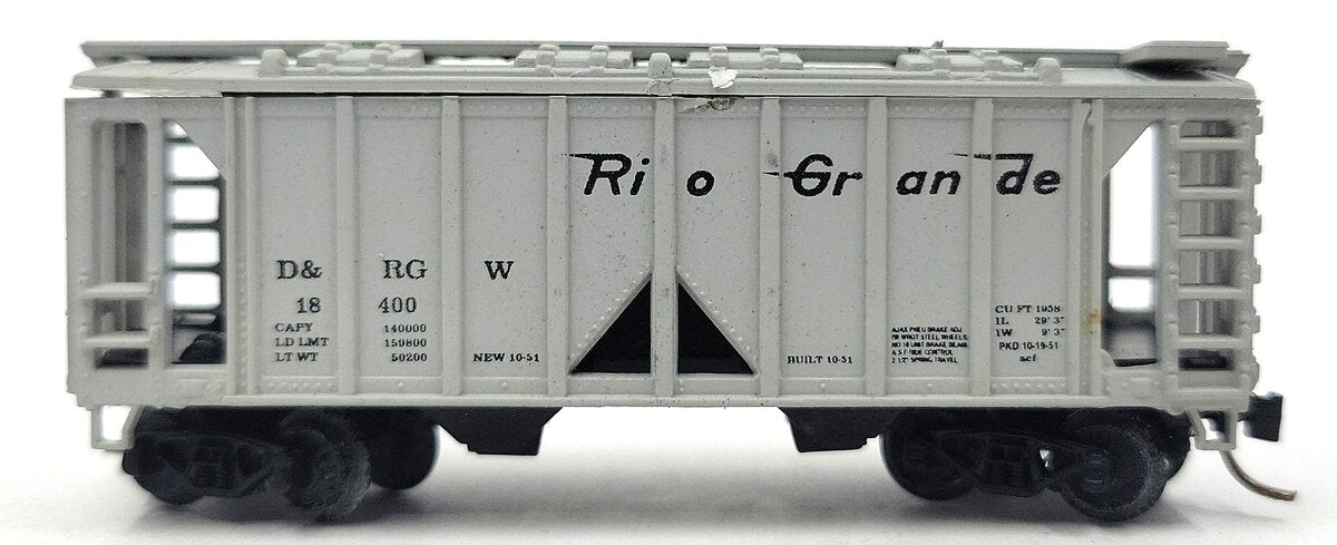Loco-Motives 12050 N Scale Rio Grande 2-Bay Covered Hopper #18400 EX/Box