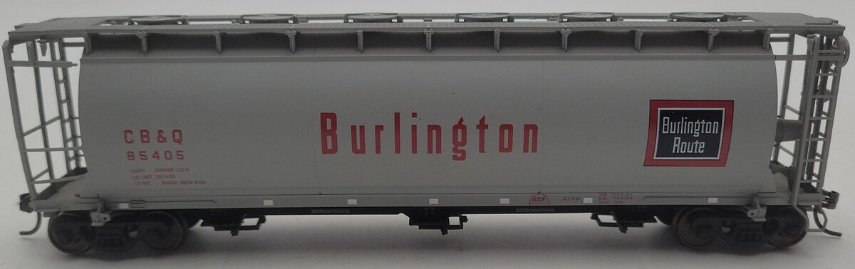 Atlas 1932-5 HO Scale Burlington ACF 3-Bay Cylindrical Hopper #85405 EX/Box