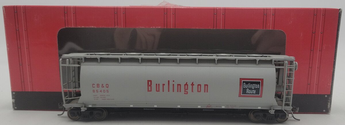 Atlas 1932-5 HO Scale Burlington ACF 3-Bay Cylindrical Hopper #85405 EX/Box
