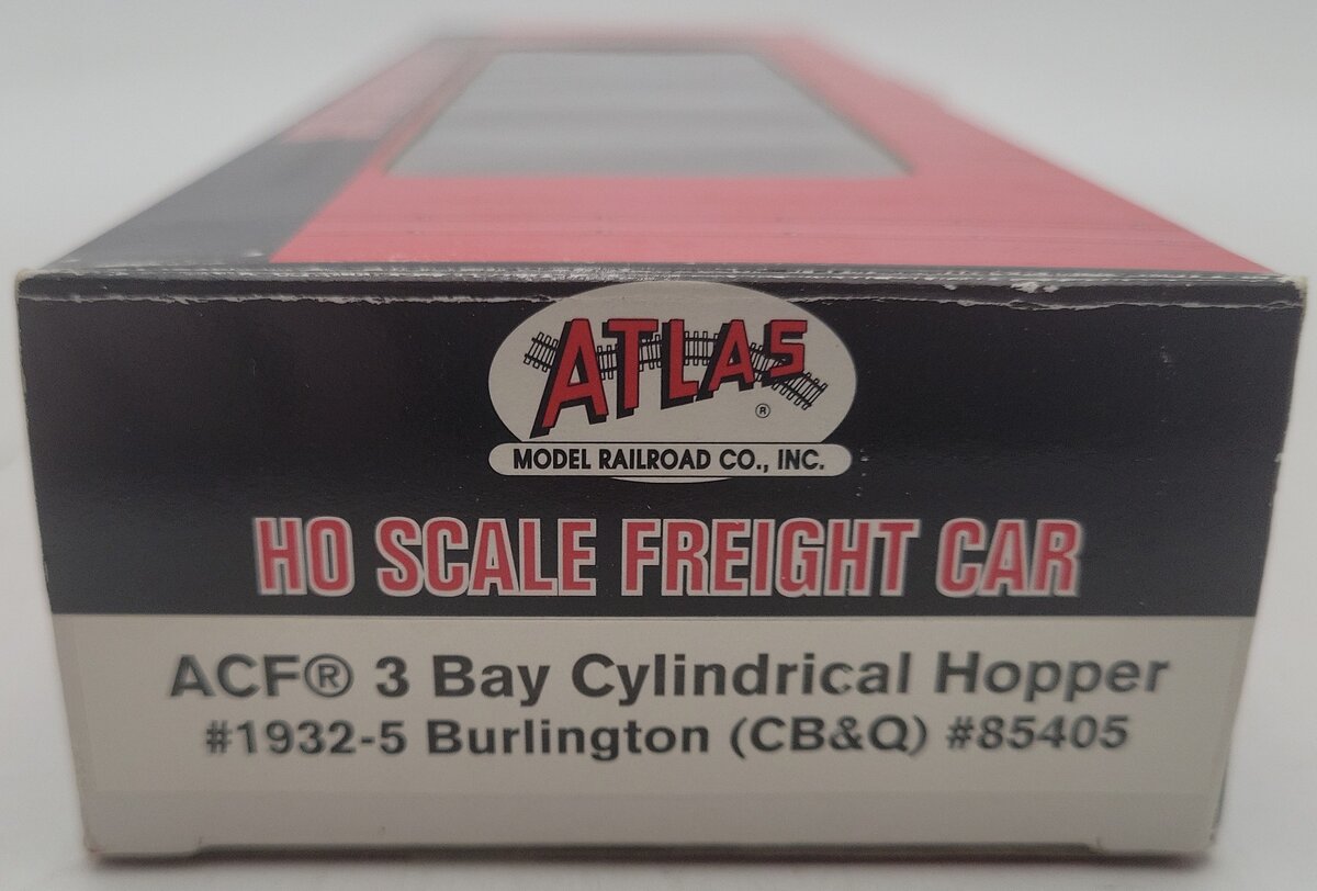 Atlas 1932-5 HO Scale Burlington ACF 3-Bay Cylindrical Hopper #85405 EX/Box