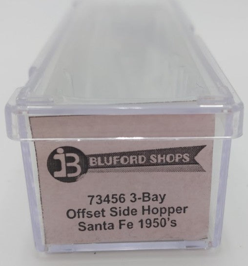 Bluford Shops 73456 N Scale 1950's Santa Fe 3 Bay Offset Side Hopper Car #78838 EX/Box