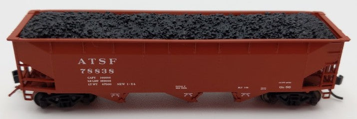 Bluford Shops 73456 N Scale 1950's Santa Fe 3 Bay Offset Side Hopper Car #78838 EX/Box
