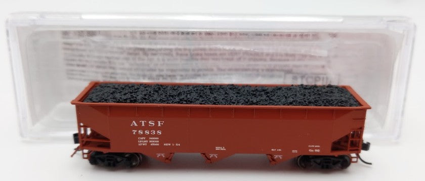Bluford Shops 73456 N Scale 1950's Santa Fe 3 Bay Offset Side Hopper Car #78838 EX/Box