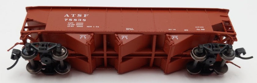 Bluford Shops 73456 N Scale 1950's Santa Fe 3 Bay Offset Side Hopper Car #78838 EX/Box