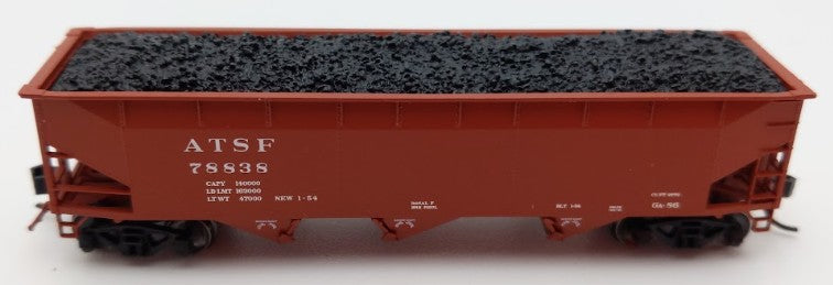 Bluford Shops 73456 N Scale 1950's Santa Fe 3 Bay Offset Side Hopper Car #78838 EX/Box