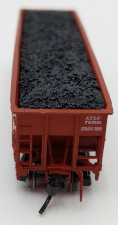 Bluford Shops 73456 N Scale 1950's Santa Fe 3 Bay Offset Side Hopper Car #78593 EX/Box