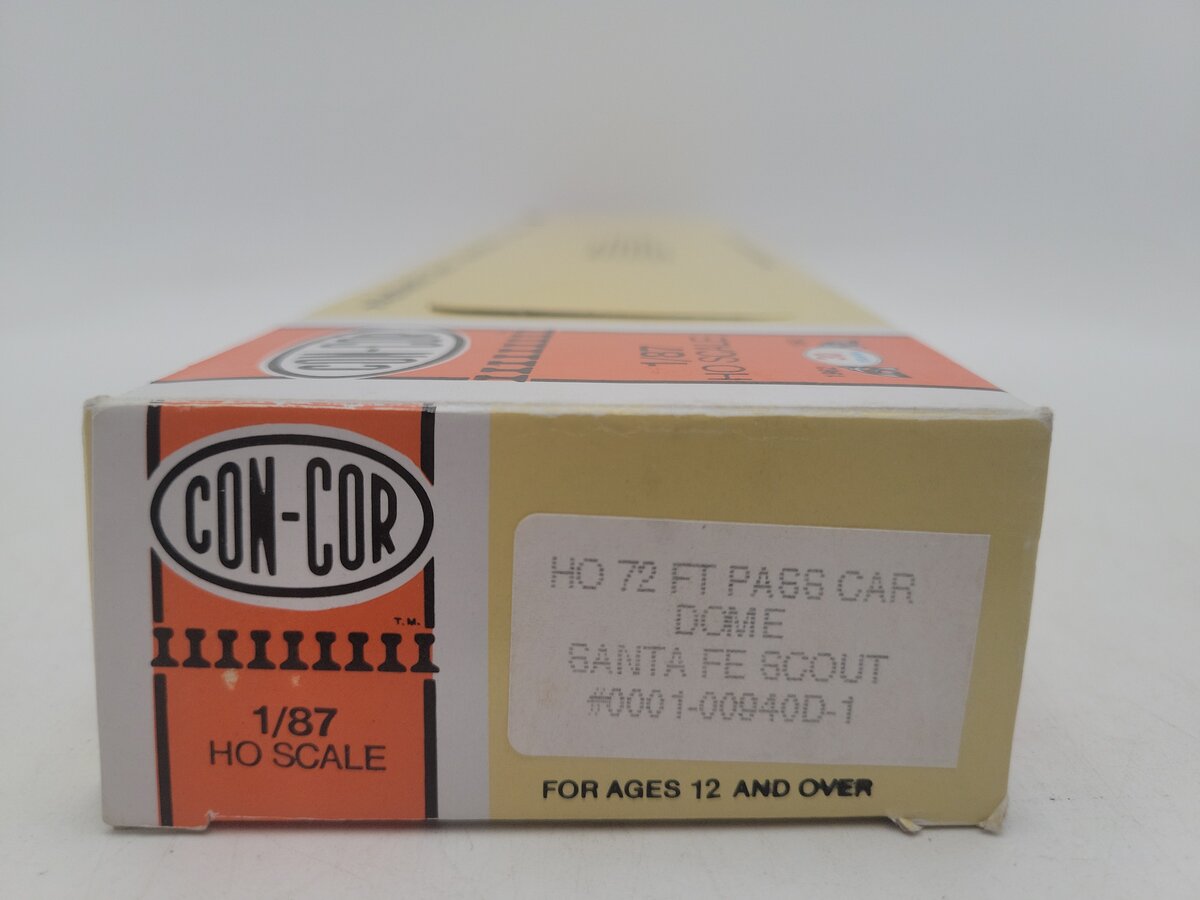 Con-Cor 0001-00940D-1 HO Scale Santa Fe Plaza Acoma Dome Passenger Car #502 EX/Box