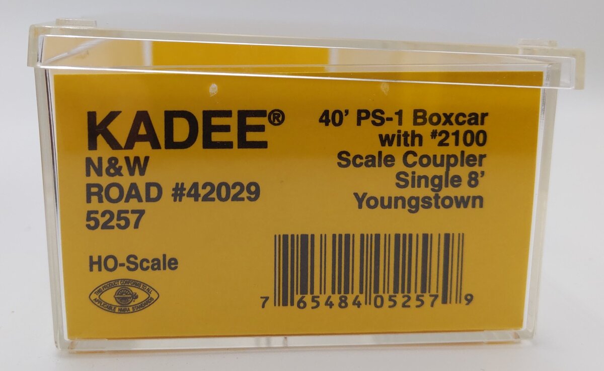 Kadee 5257 HO Norfolk & Western 40' PS-1 Boxcar w/ #2100 Scale Coupler #42029 EX/Box