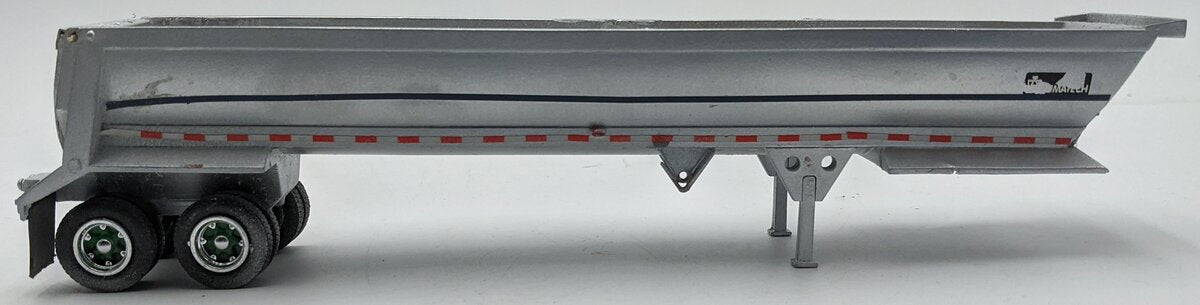 Custom Built 1:50 Diecast Custom 2 Axle Frameless Dump Trailer Silver VG