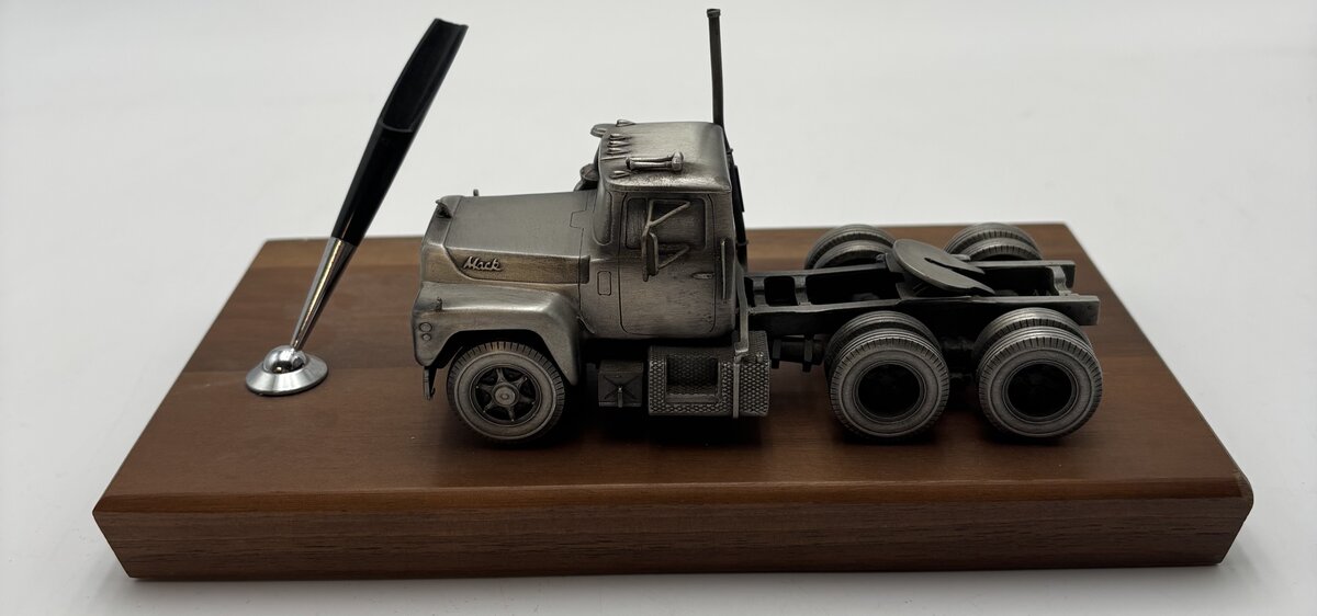 Precision Pewter-Craft Mack Semi-Tractor Desktop Display w/Pen Holder LN