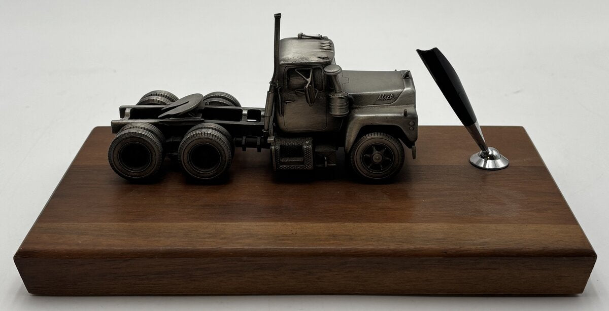 Precision Pewter-Craft Mack Semi-Tractor Desktop Display w/Pen Holder LN
