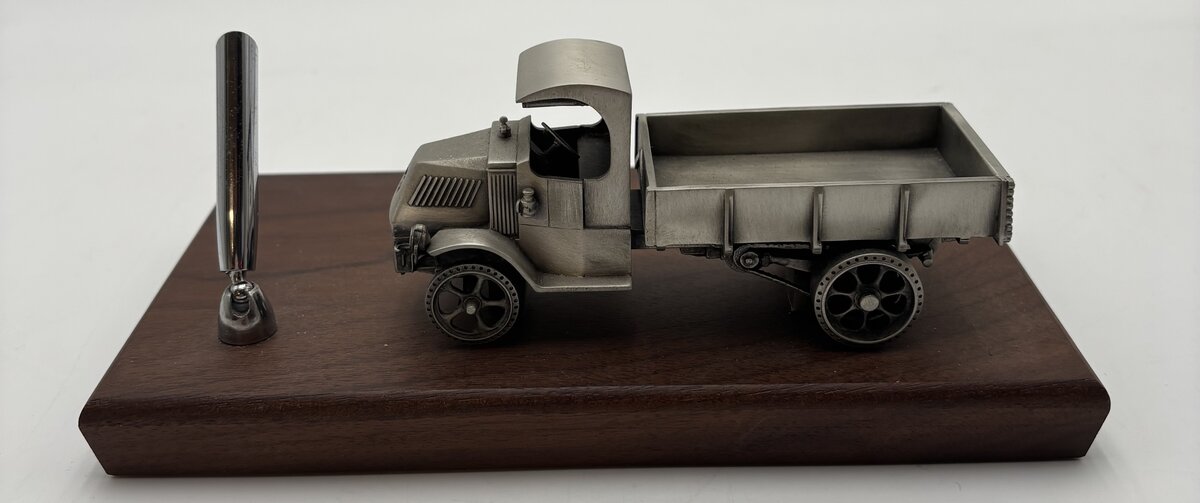 Precision Pewter-Craft 1920's Flatbed Truck Desktop Display w/Pen Holder LN