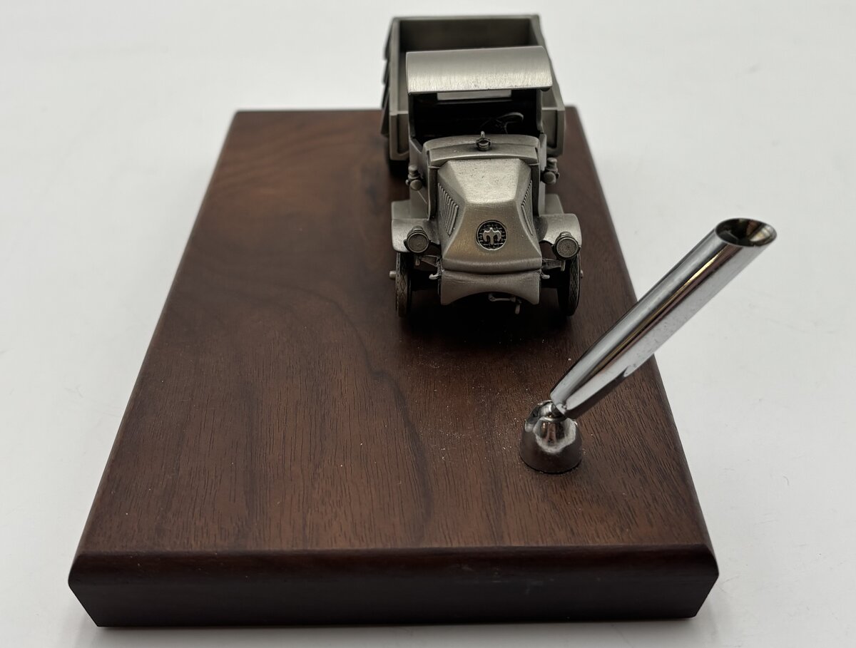 Precision Pewter-Craft 1920's Flatbed Truck Desktop Display w/Pen Holder LN