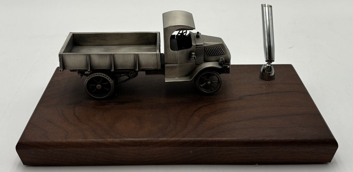 Precision Pewter-Craft 1920's Flatbed Truck Desktop Display w/Pen Holder LN