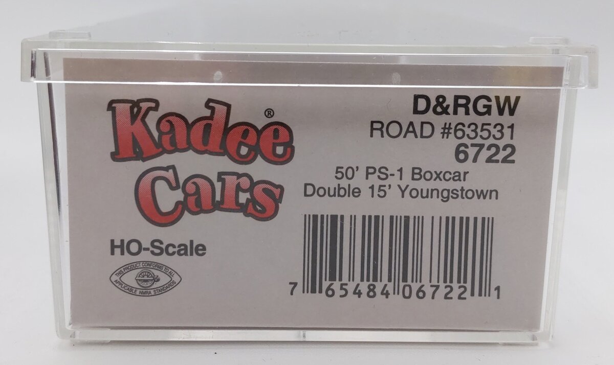 Kadee 6722 HO Scale D&RGW 50' PS-1 Boxcar #63531 EX/Box