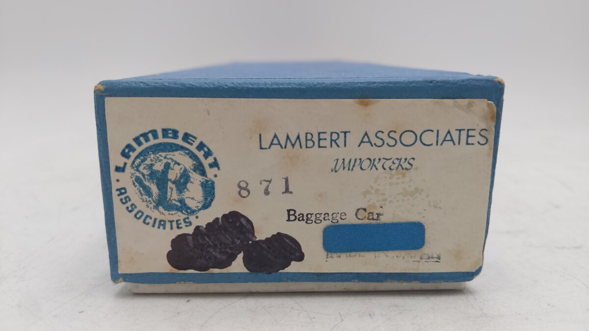 Lambert 871 HO Scale Nickel-Plated Brass Santa Fe Baggage Car VG/Box