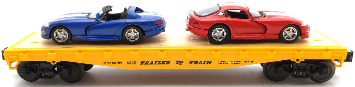 Lionel 6-17527 O Gauge Trailer Train Flatcar with Two Dodge Vipers EX
