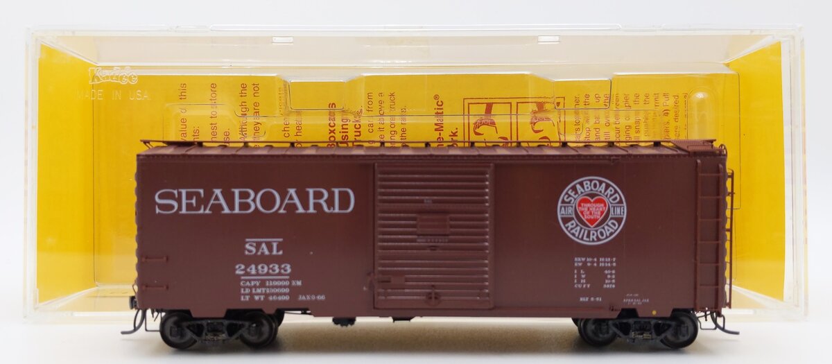 Kadee 5112 HO Scale Seaboard Airline 40' PS-1 Boxcar w/Scale Coupler #24933 EX/Box