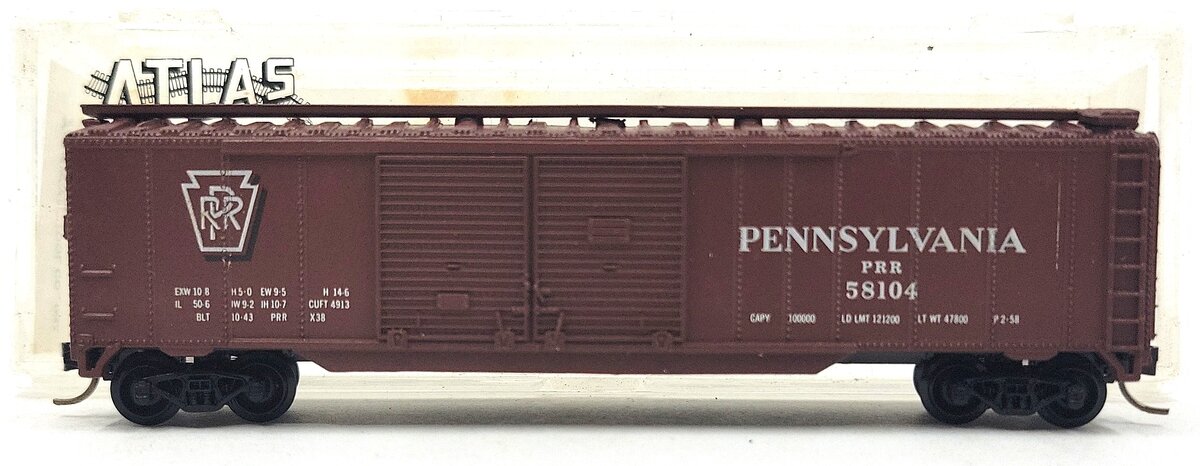 Atlas 3605 N Scale PRR 50' Boxcar #58104 LN/Box